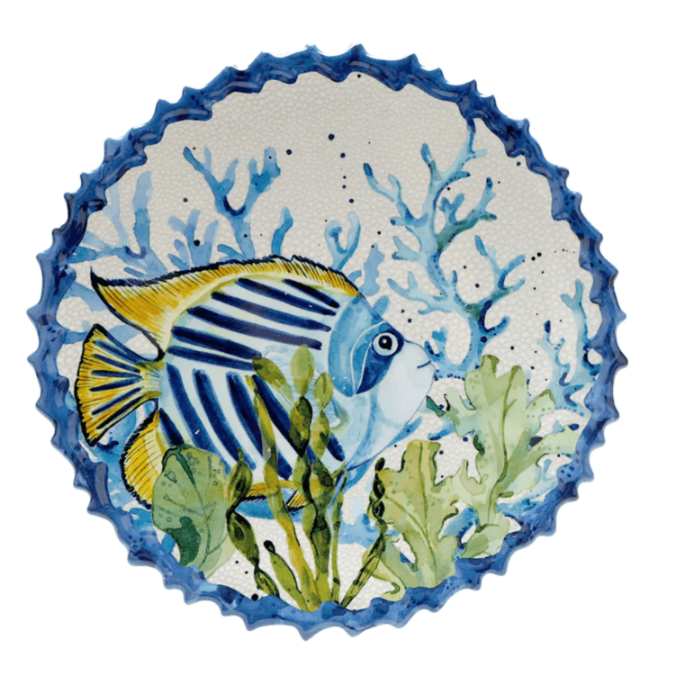 Prato De Sobremesa Coral Azul 22Cm - Entrecasa Prato De Sobremesa Coral Azul 22Cm - Entrecasa